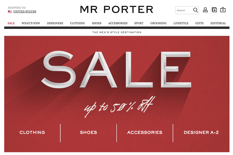 Mr. Porter, Up to 50% off sale